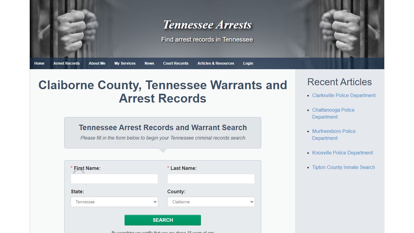 Claiborne County, Tennessee Warrants and Arrest Records